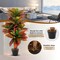 Costway Artificial Croton Plant 40" Tall Faux Fiddle Leaf Fig Tree Fake Croton Palm Tree